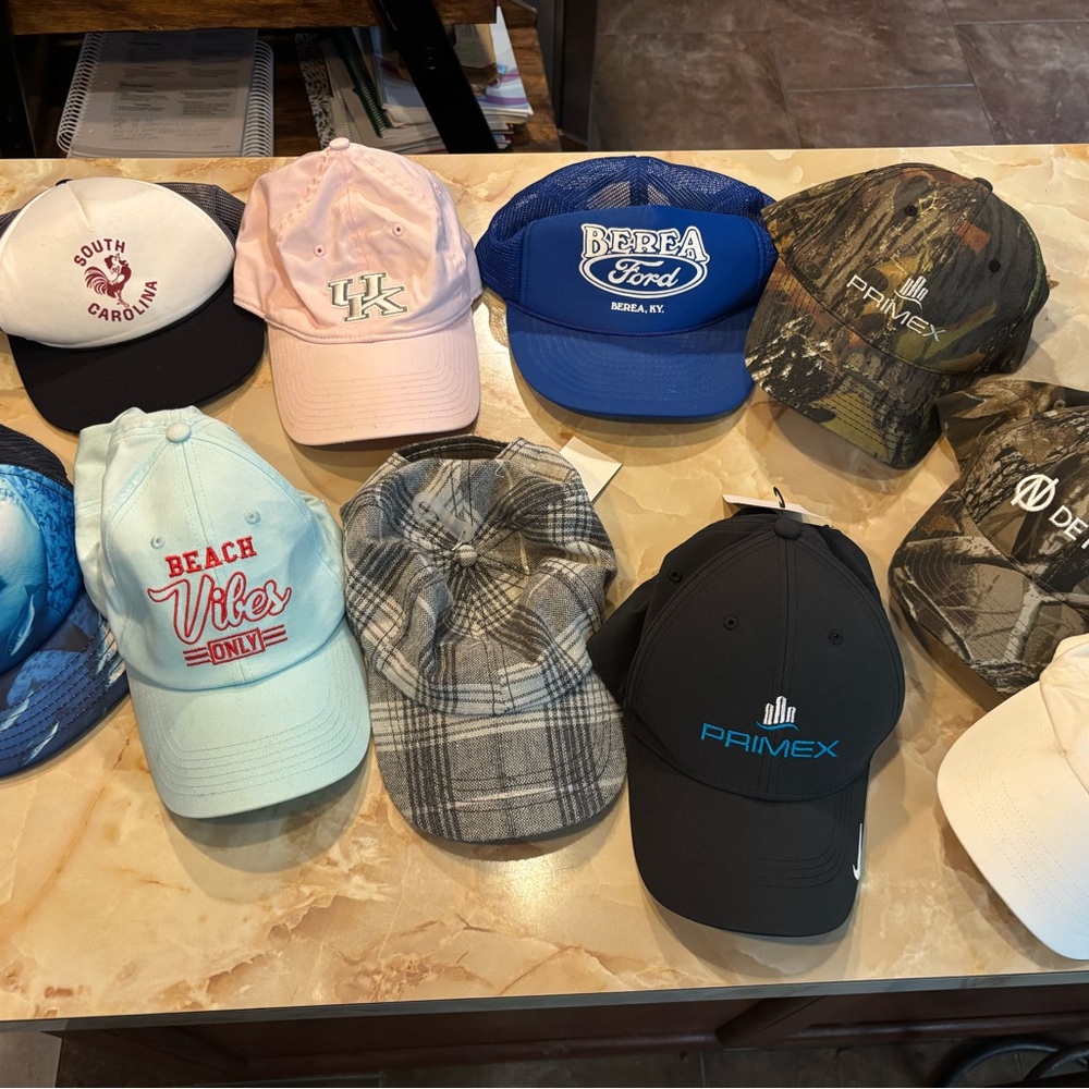 10 hats. Primex (Nike)Ralph Lauren, mossy oak, vintage SnapBack trucker, more.